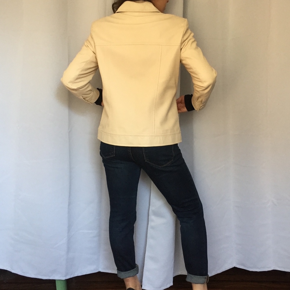 Dana Buchman Cream Leather Jacket - Picture 4 of 4
